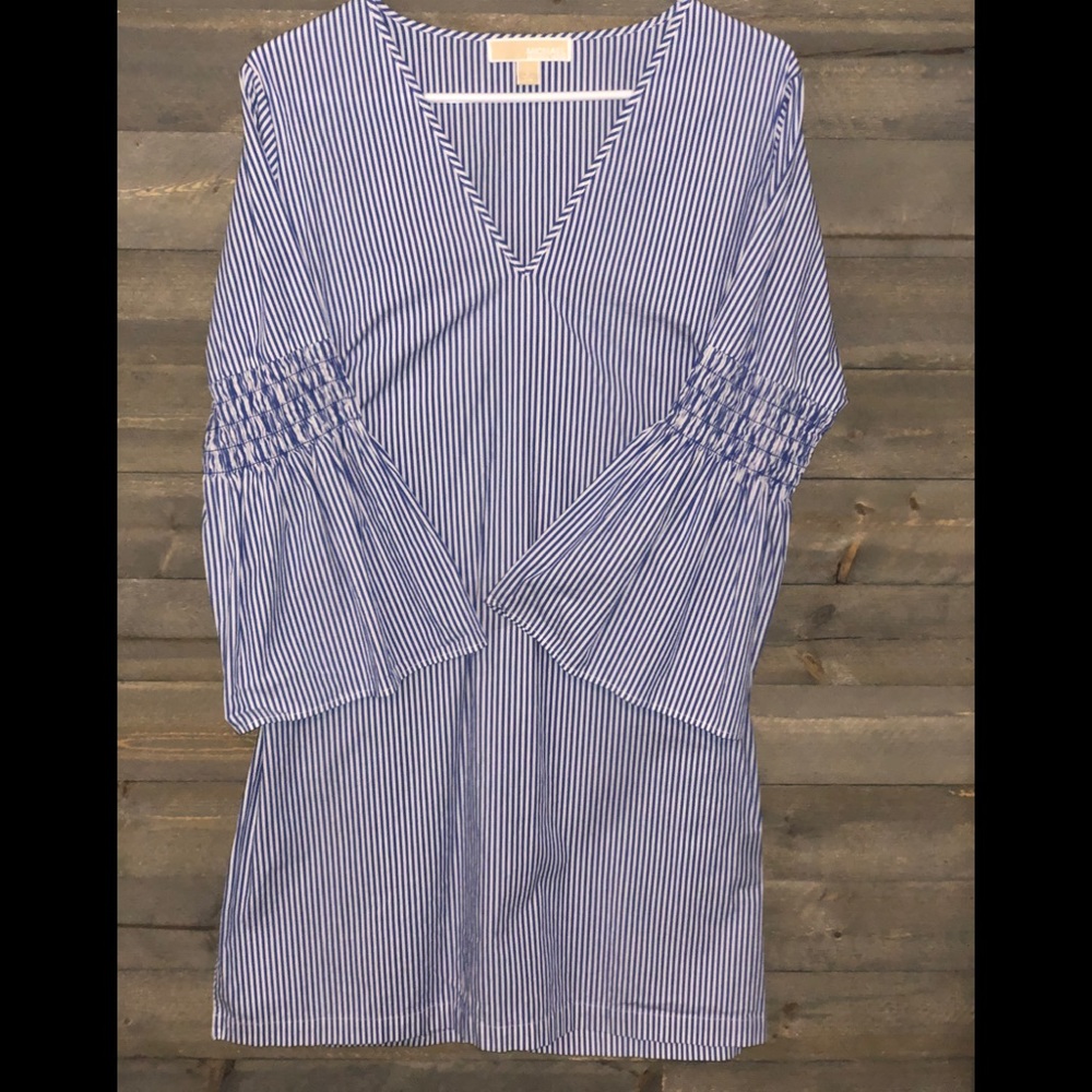 Michael Kors bell sleeve striped dress